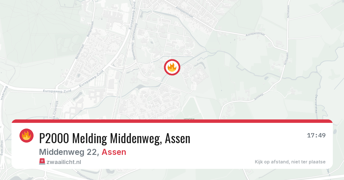 P2000 Melding Middenweg, Assen — 22 apr 2026