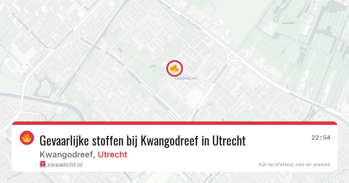 Gevaarlijke stoffen bij Kwangodreef in Utrecht — 6 aug 2026