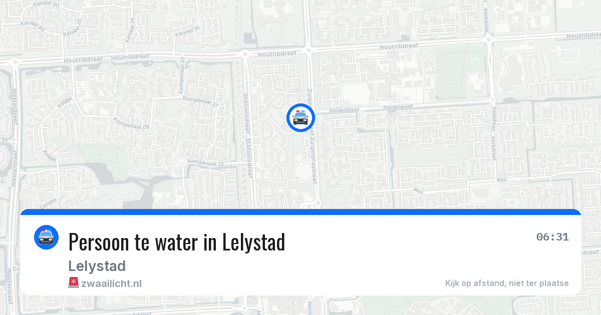 Persoon te water in Lelystad — 25 jun 2026