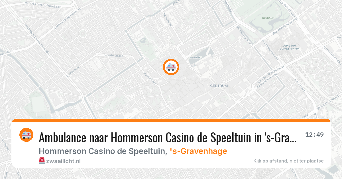 Ambulance naar Hommerson Casino de Speeltuin in 's-Gravenhage — 8 aug 2026