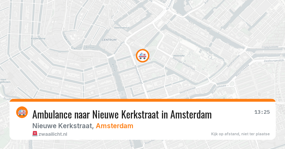 Ambulance naar Nieuwe Kerkstraat in Amsterdam — 20 jun 2026