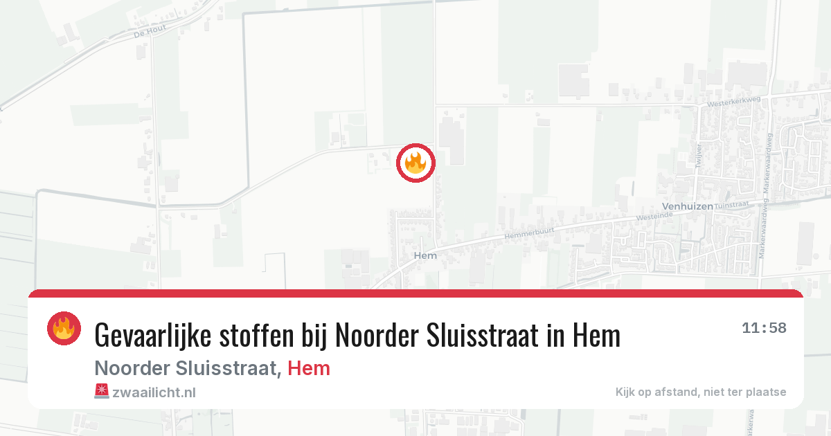 Gevaarlijke stoffen bij Noorder Sluisstraat in Hem — 1 apr 2026