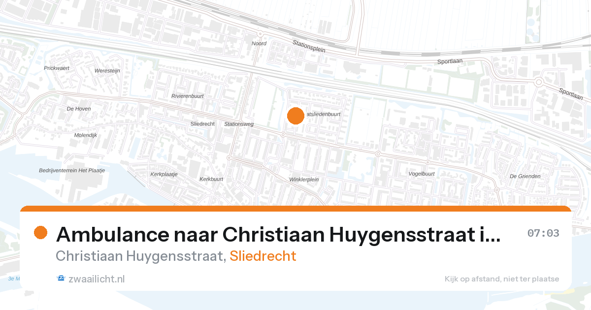 Ambulance naar Christiaan Huygensstraat in Sliedrecht — 14 jun 2026