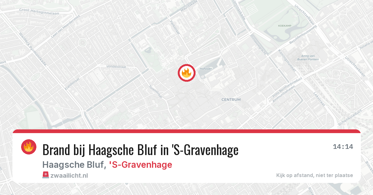 Brand bij Haagsche Bluf in 'S-Gravenhage — 31 mei 2026