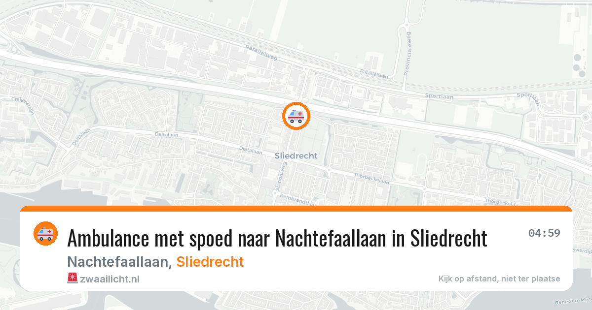 Ambulance met spoed naar Nachtefaallaan in Sliedrecht — 20 jun 2026