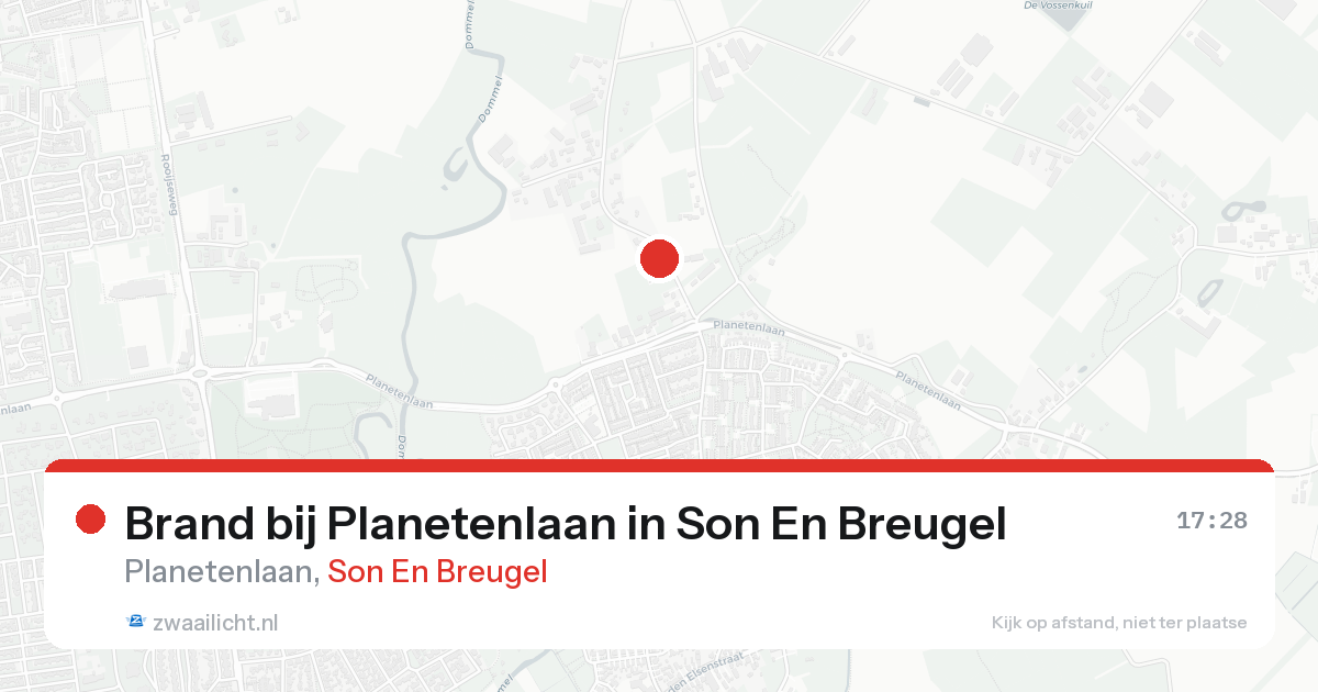 Brand bij Planetenlaan in Son En Breugel — 20 aug 2026