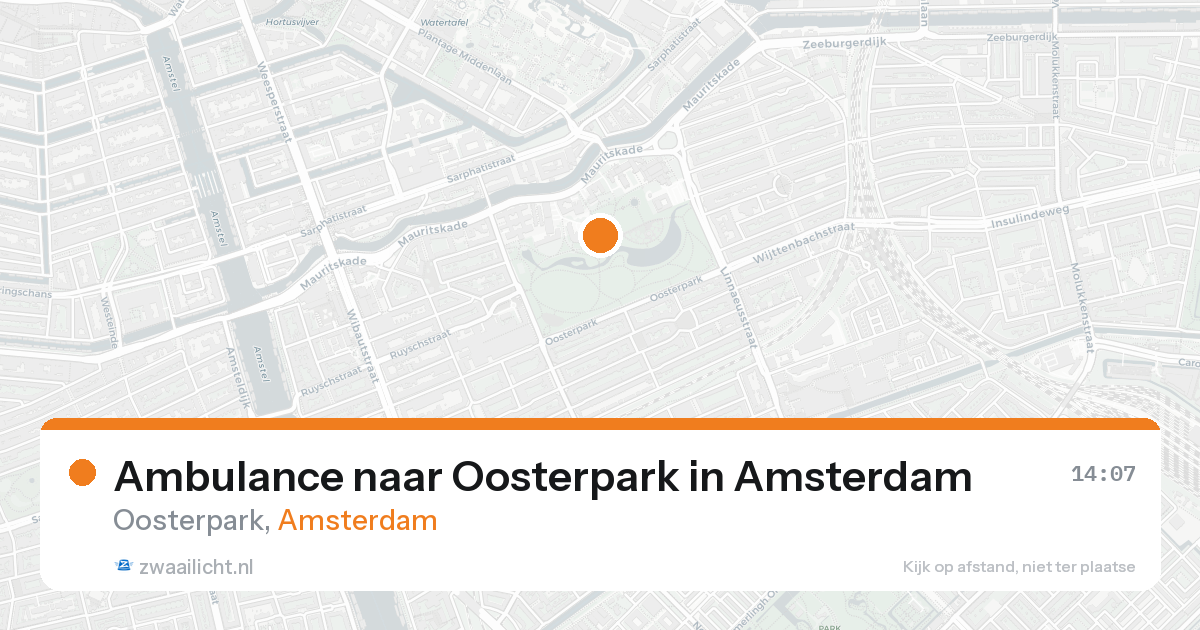 Ambulance naar Oosterpark in Amsterdam — 15 aug 2026