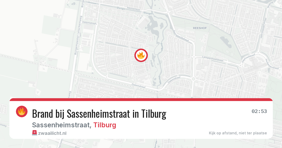 Brand bij Sassenheimstraat in Tilburg — 12 jun 2026