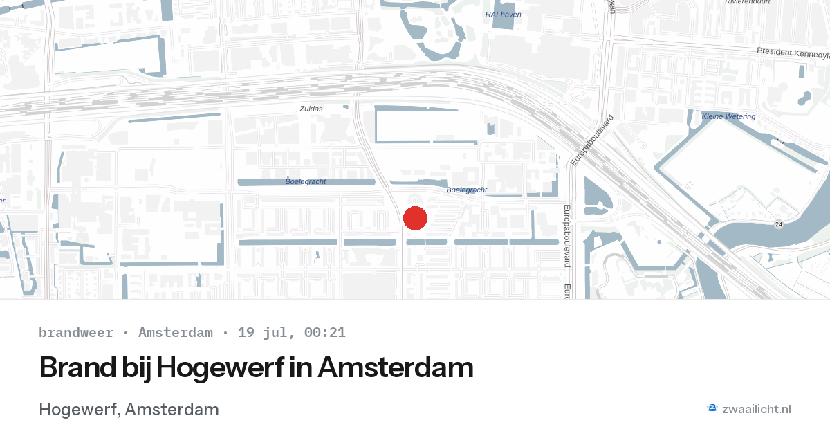 Brand bij Hogewerf in Amsterdam — 18 jul 2026