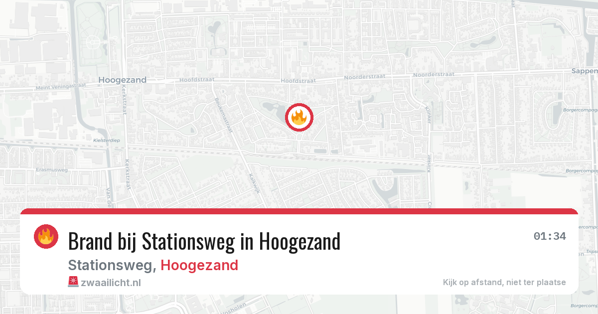 Brand bij Stationsweg in Hoogezand — 23 jul 2026