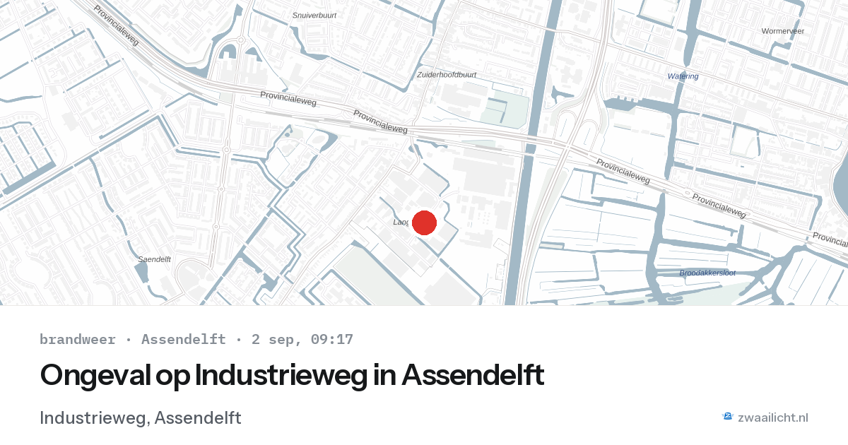 Ongeval op Industrieweg in Assendelft — 2 sep 2026
