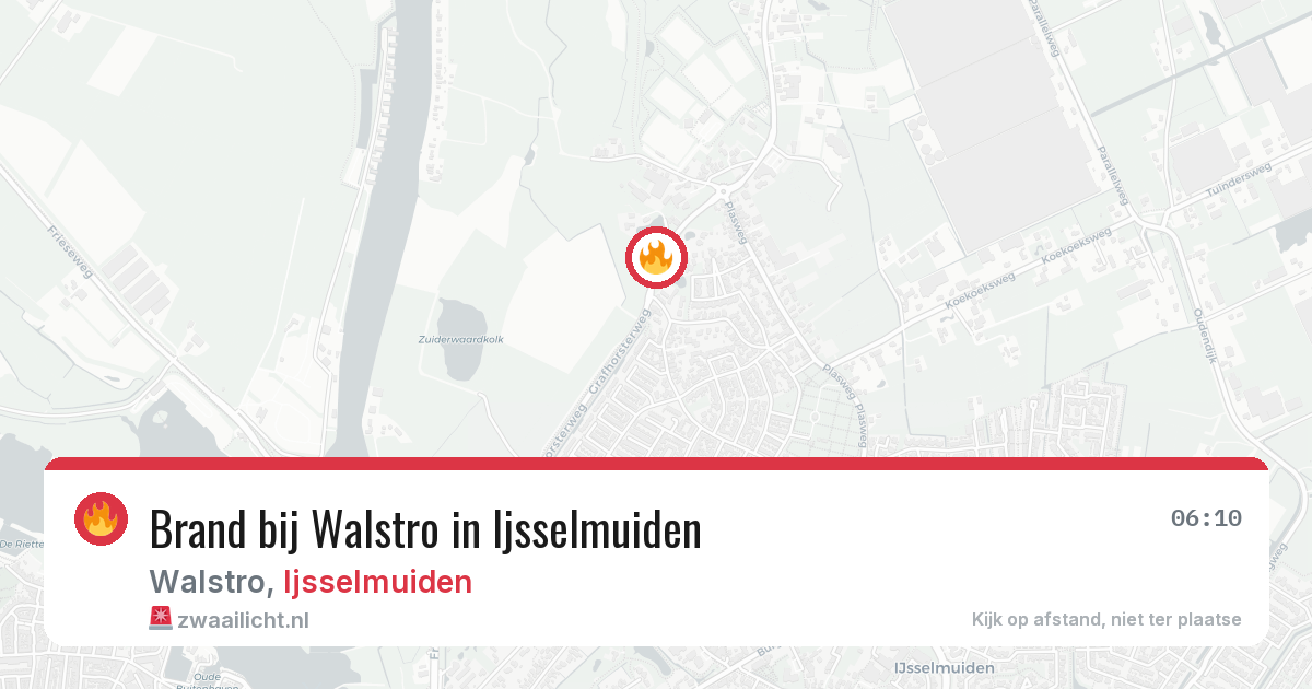 Brand bij Walstro in Ijsselmuiden — 13 aug 2026