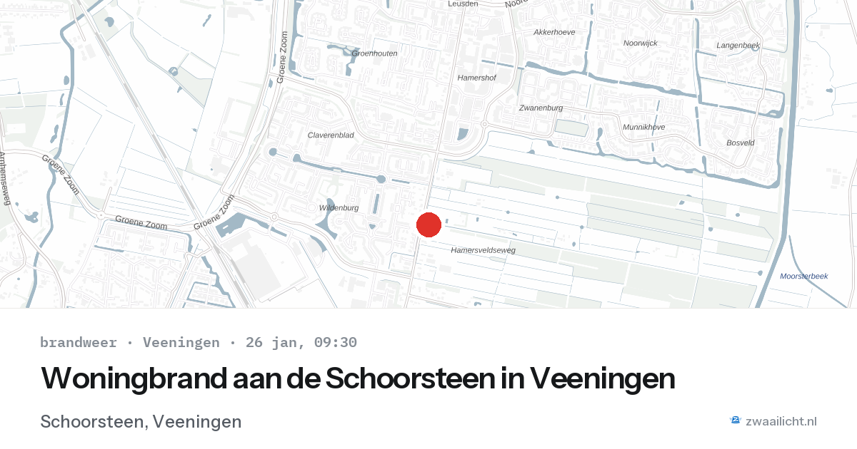 Woningbrand aan de Schoorsteen in Veeningen — 26 jan 2026