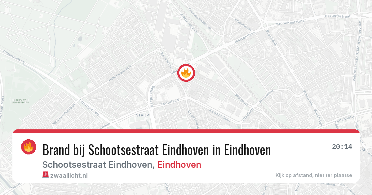 Brand bij Schootsestraat Eindhoven in Eindhoven — 28 jun 2026