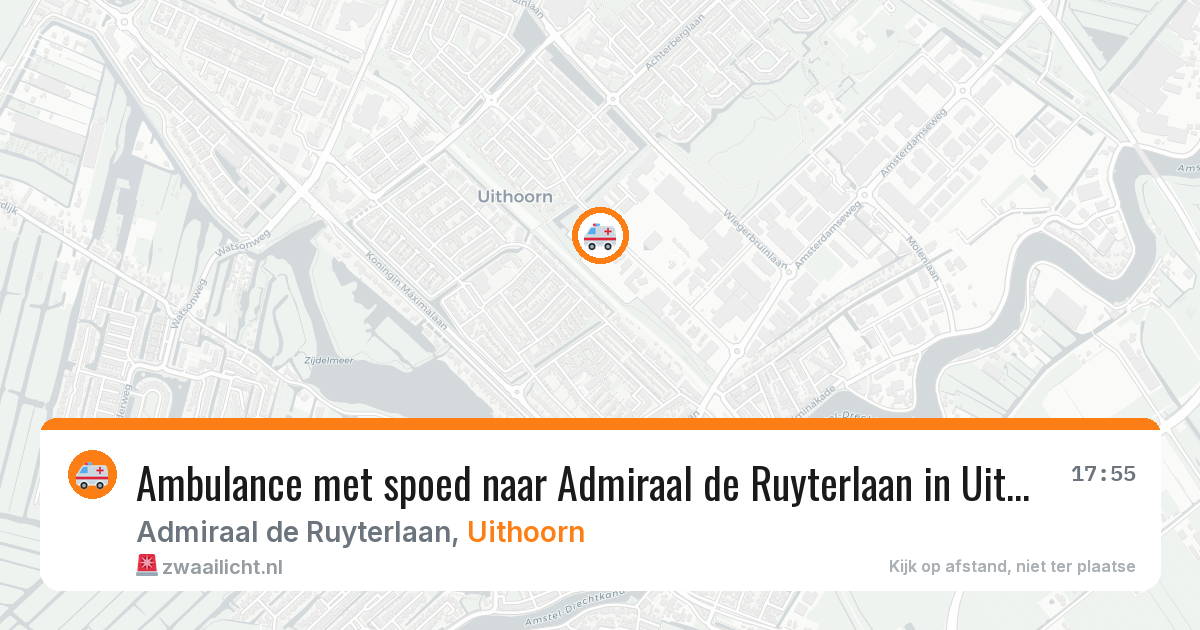Ambulance met spoed naar Admiraal de Ruyterlaan in Uithoorn — 1 aug 2026