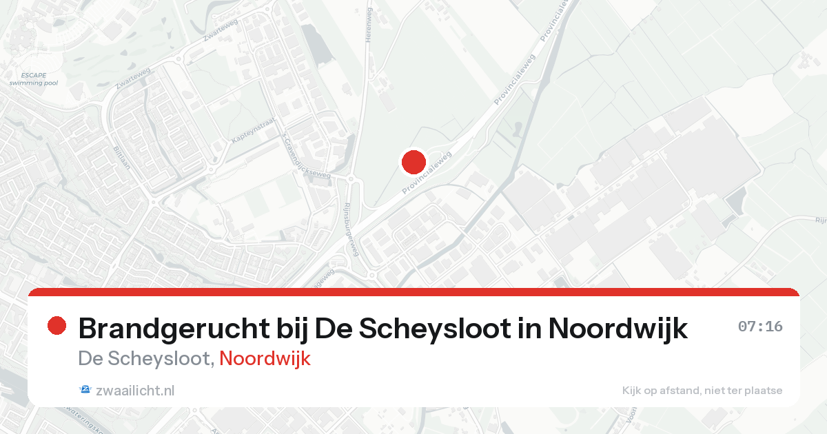 Brandgerucht bij De Scheysloot in Noordwijk — 4 feb 2026