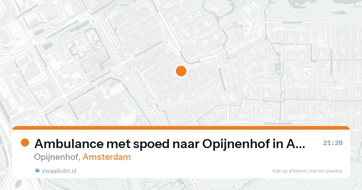 Ambulance met spoed naar Opijnenhof in Amsterdam — 21 aug 2026