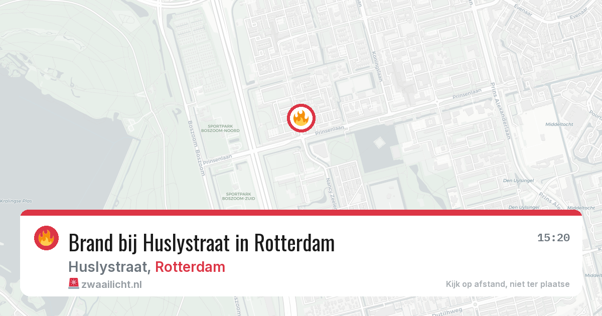Brand bij Huslystraat in Rotterdam — 23 jul 2026