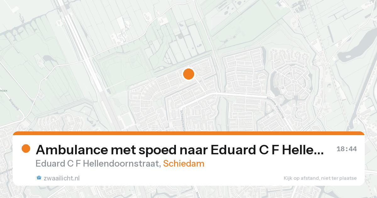Ambulance met spoed naar Eduard C F Hellendoornstraat in Schiedam — 25 aug 2026