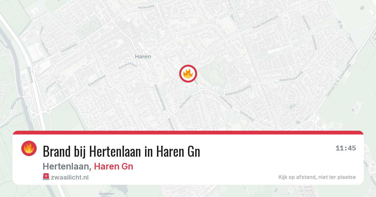 Brand bij Hertenlaan in Haren Gn — 29 jul 2026