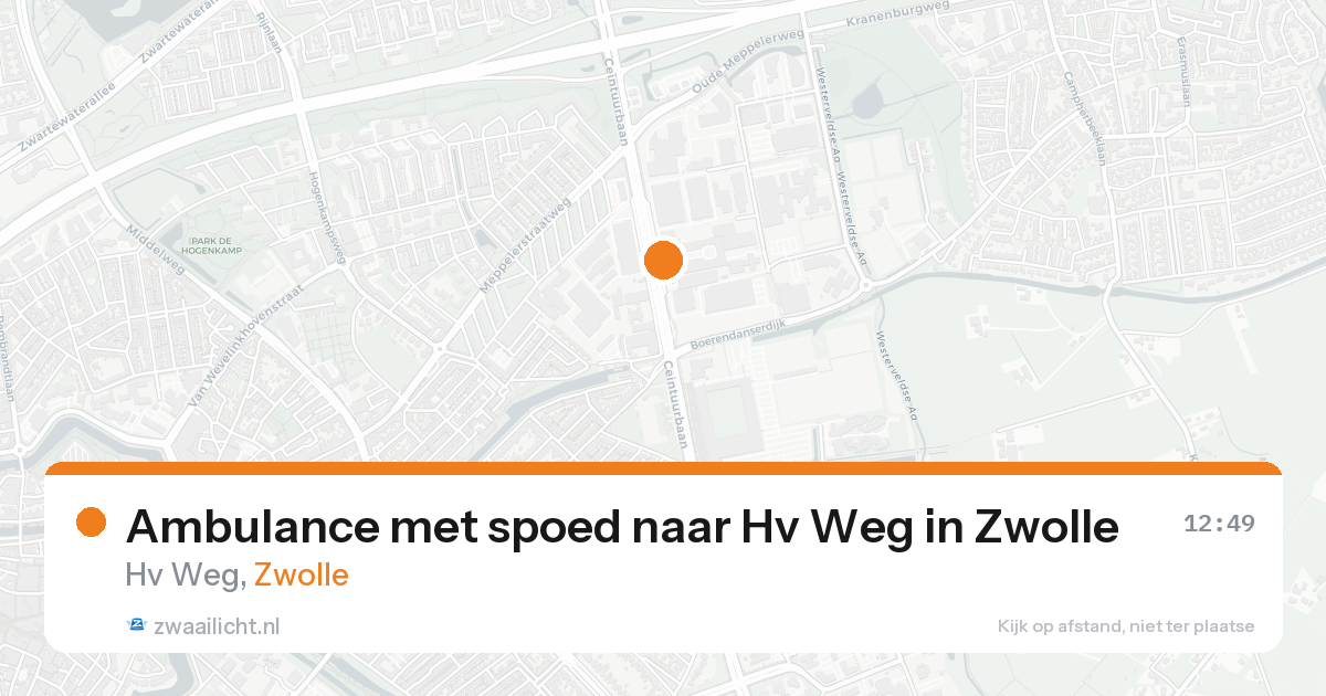 Ambulance met spoed naar Hv Weg in Zwolle — 17 aug 2026