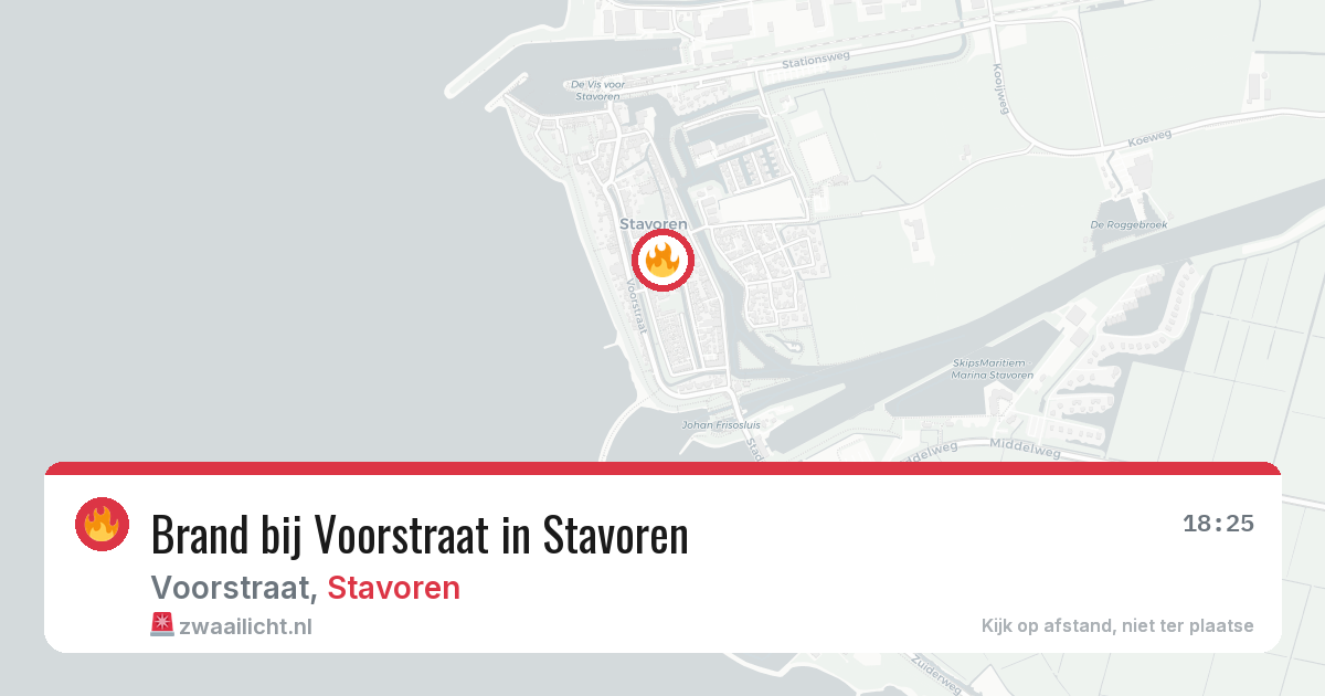 Brand bij Voorstraat in Stavoren — 17 mei 2026