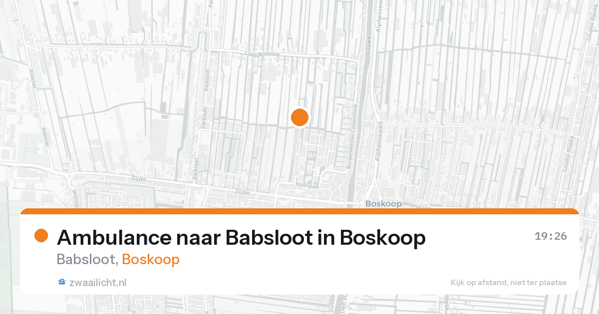 Ambulance naar Babsloot in Boskoop — 19 aug 2026