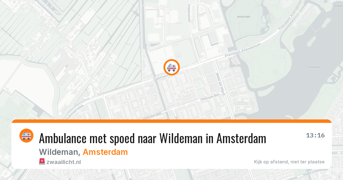 Ambulance met spoed naar Wildeman in Amsterdam — 25 mrt 2026
