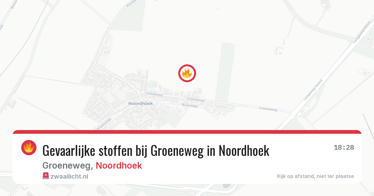 Gevaarlijke stoffen bij Groeneweg in Noordhoek — 26 jun 2026