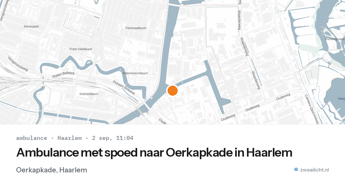 Ambulance met spoed naar Oerkapkade in Haarlem — 2 sep 2026