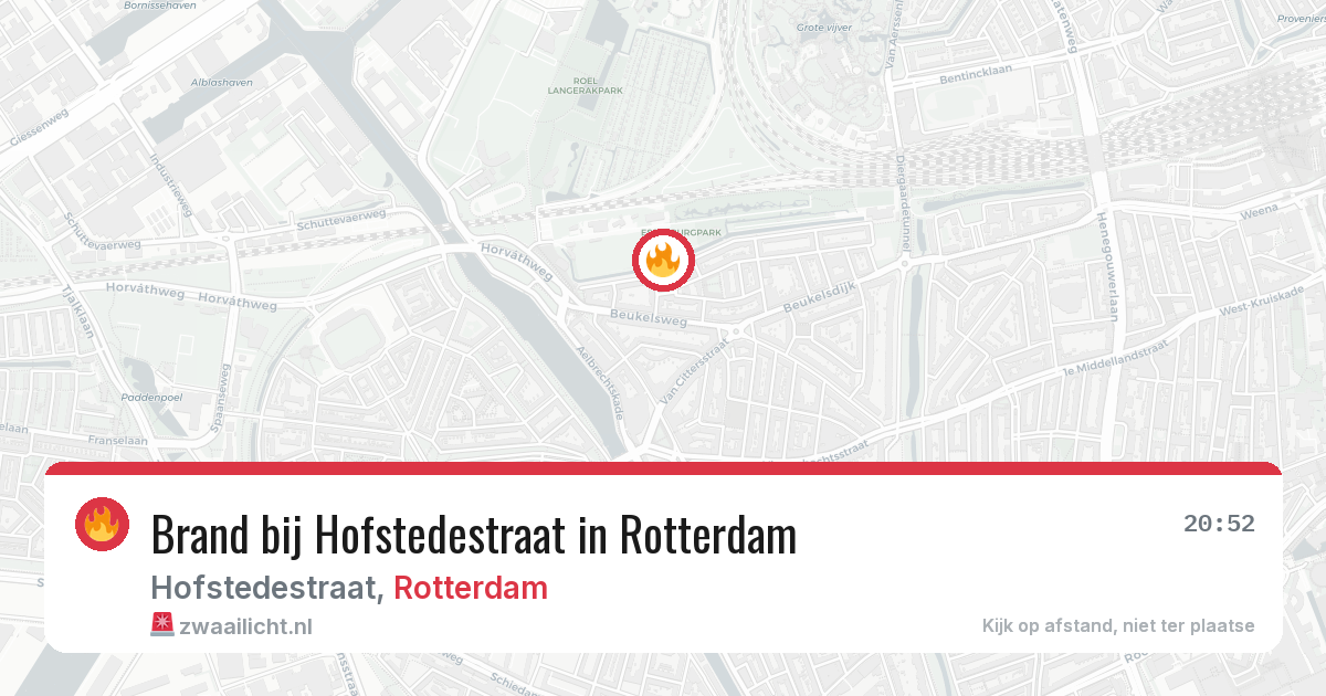Brand bij Hofstedestraat in Rotterdam — 7 apr 2026