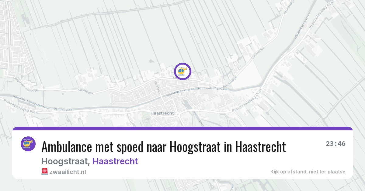 Ambulance met spoed naar Hoogstraat in Haastrecht — 29 jul 2026