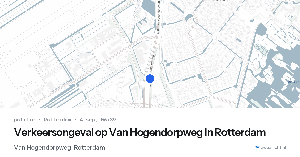 Verkeersongeval op Van Hogendorpweg in Rotterdam — 4 sep 2026