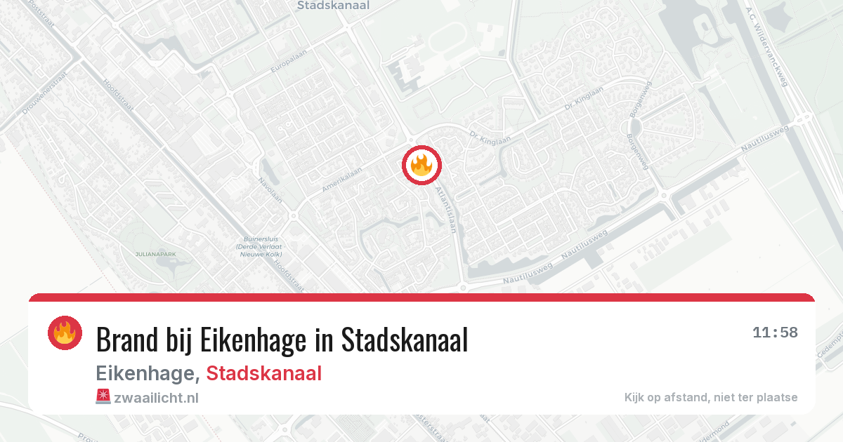 Brand bij Eikenhage in Stadskanaal — 11 aug 2026