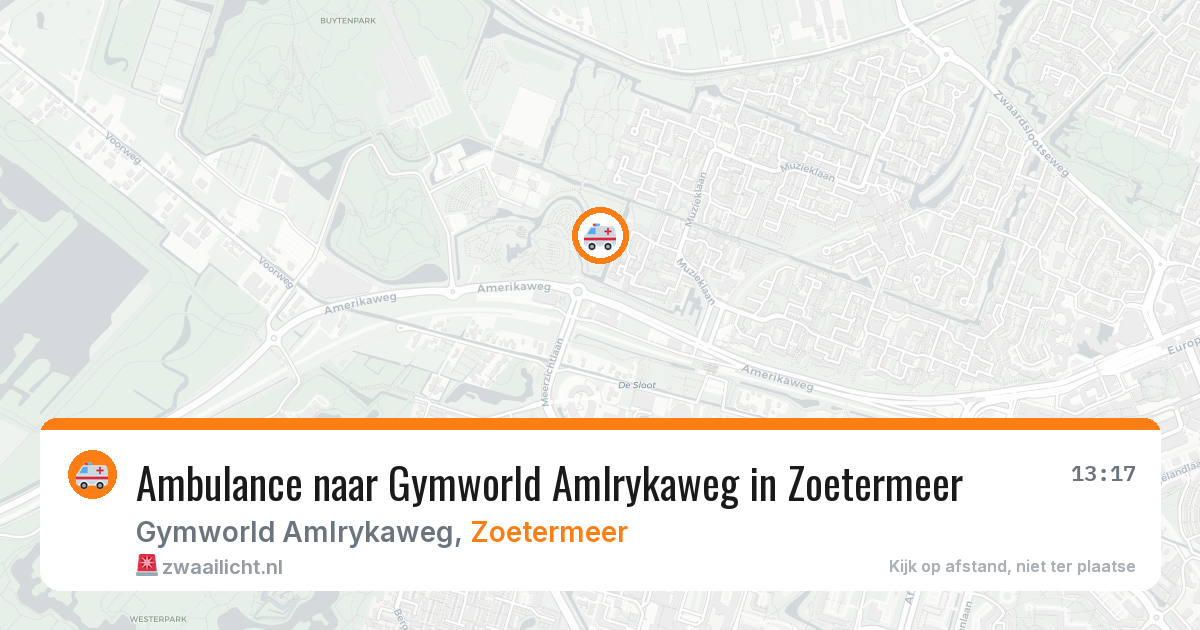 Ambulance naar Gymworld Amlrykaweg in Zoetermeer — 16 apr 2026