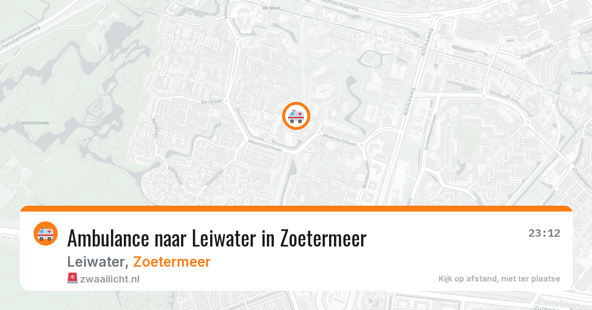 Ambulance naar Leiwater in Zoetermeer — 1 aug 2026
