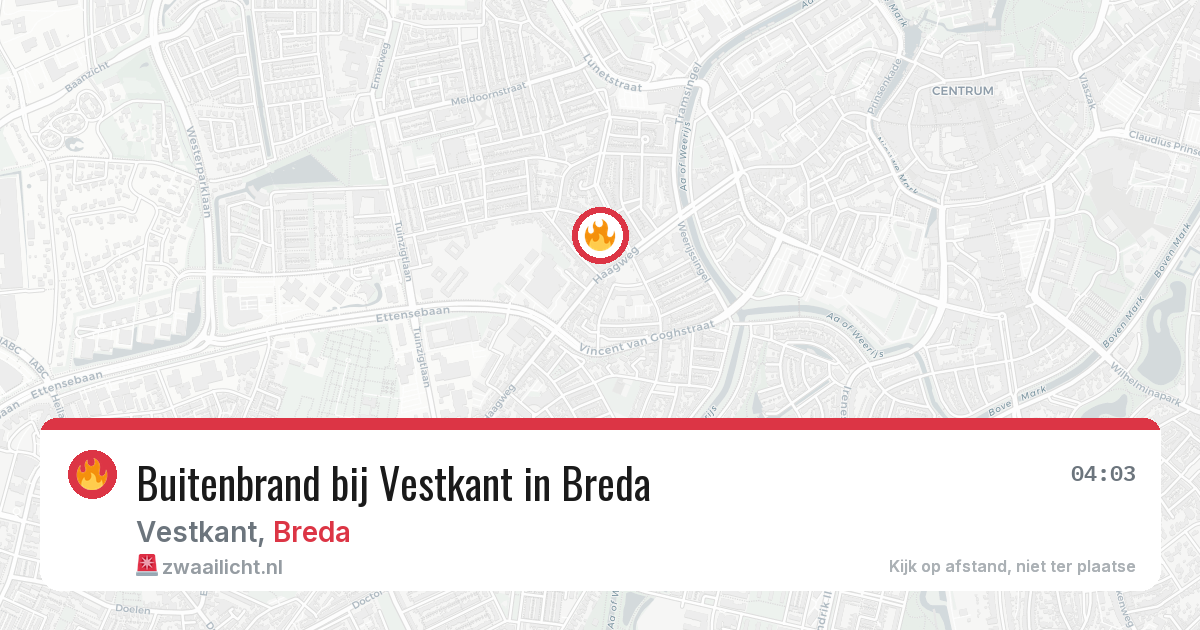 Buitenbrand bij Vestkant in Breda — 9 jul 2026