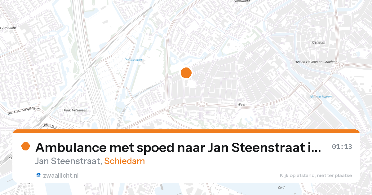 Ambulance met spoed naar Jan Steenstraat in Schiedam — 26 aug 2026