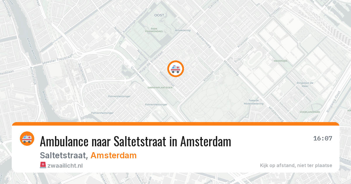Ambulance naar Saltetstraat in Amsterdam — 15 jul 2026