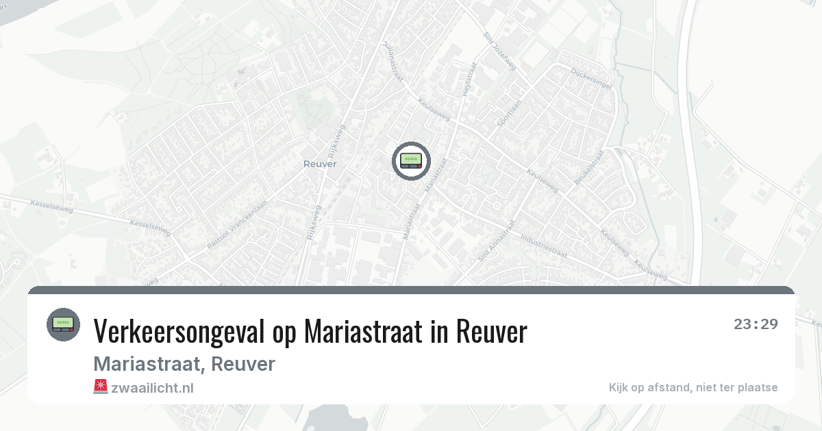 Verkeersongeval op Mariastraat in Reuver — 20 mrt 2026