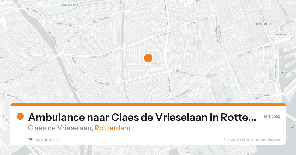 Ambulance naar Claes de Vrieselaan in Rotterdam — 17 aug 2026