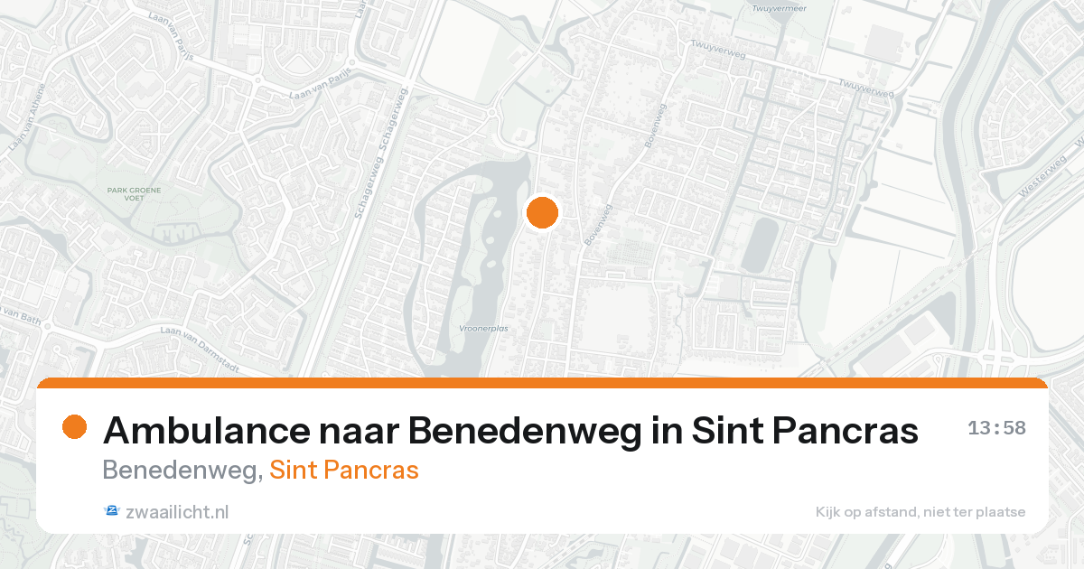Ambulance naar Benedenweg in Sint Pancras — 22 aug 2026
