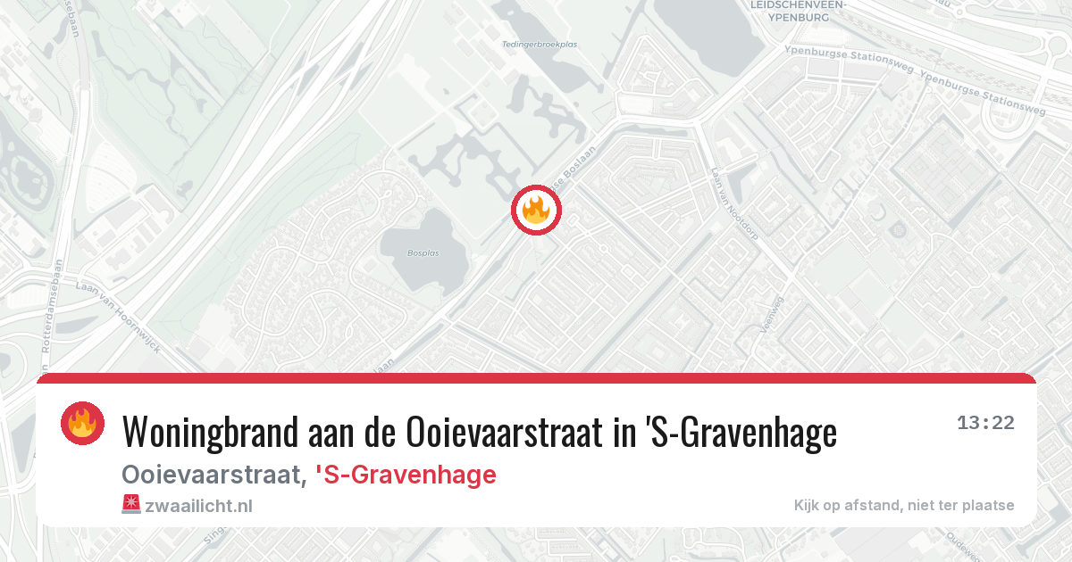 Woningbrand aan de Ooievaarstraat in 'S-Gravenhage — 10 jun 2026