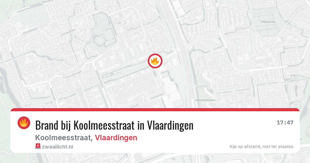 Brand bij Koolmeesstraat in Vlaardingen — 12 jun 2026