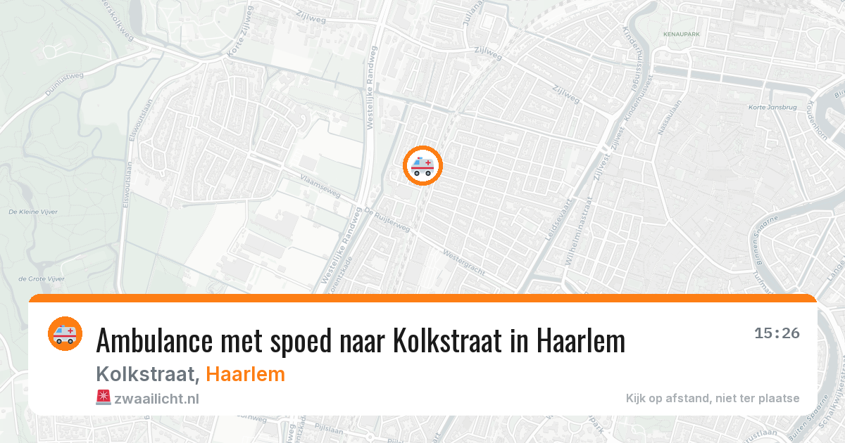 Ambulance met spoed naar Kolkstraat in Haarlem — 17 jun 2026