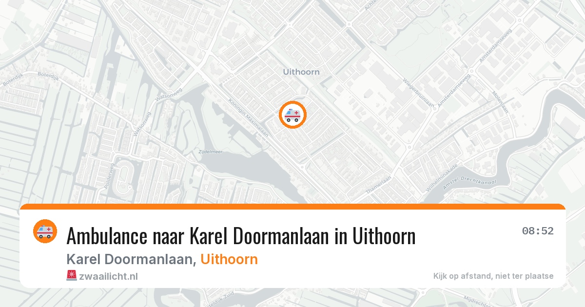 Ambulance naar Karel Doormanlaan in Uithoorn — 10 aug 2026
