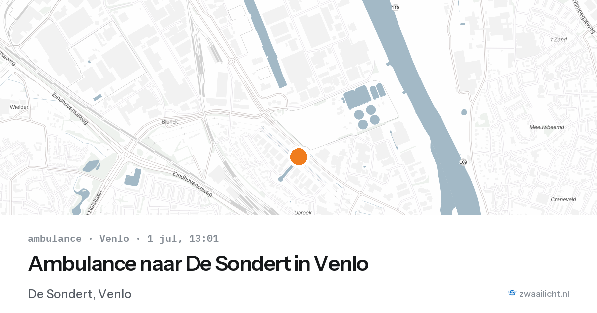 Ambulance naar De Sondert in Venlo — 1 jul 2026