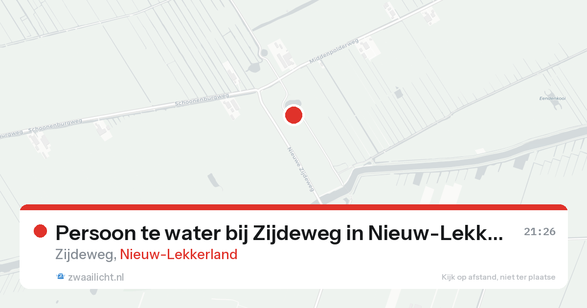 Persoon te water bij Zijdeweg in Nieuw-Lekkerland — 22 aug 2026