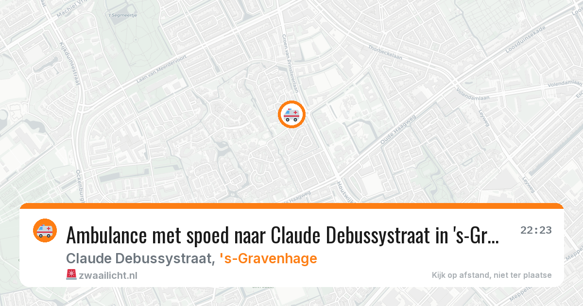 Ambulance met spoed naar Claude Debussystraat in 's-Gravenhage — 17 mei 2026