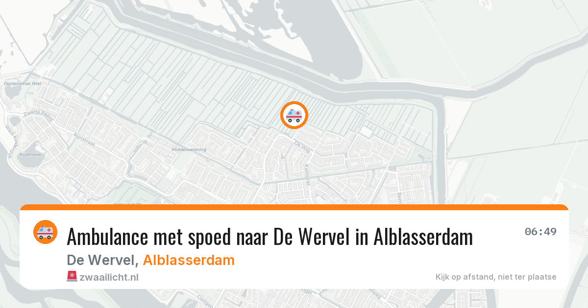 Ambulance met spoed naar De Wervel in Alblasserdam — 7 aug 2026
